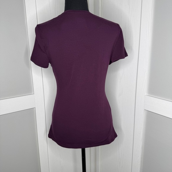 Cielo Plum ‎ Heather Short Sleeve Stretch Tee | Size S Cotton Blend T-Shirt NWT - Picture 3 of 6